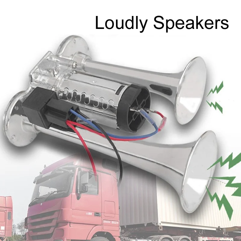 21.5x15.5x7.1 cm Universal 12V 24V 600dB Dual Tone Car Air Horn Kit Super Loud Trumpet Compressor For Motorcycle Car Boat Truck