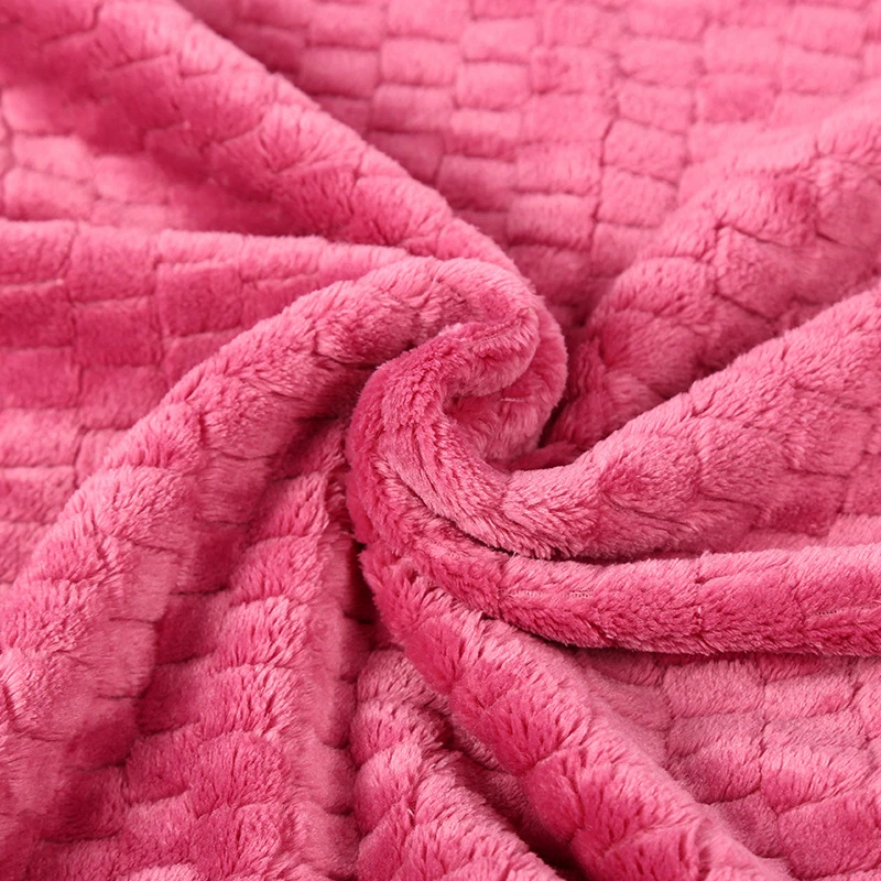 Thick Warm 3D Jacquard Blanket Wheat Ears Flannel Fleece Sherpa Throw Blanket