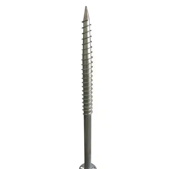 Galvanized Steel Solar Ground Anchor Screw Piles Foundation For Ground Mounting System