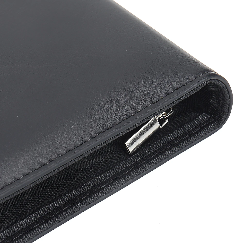 Embossed Leather Portifolio Folder a4 Size Certificate Folder Files Portfolio Organizer With Zipper
