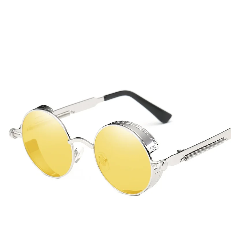 Steampunk Sunglasses Men Oval Sun Glasses Mirror Eyewear For Unisex Gothic Glasses UV400