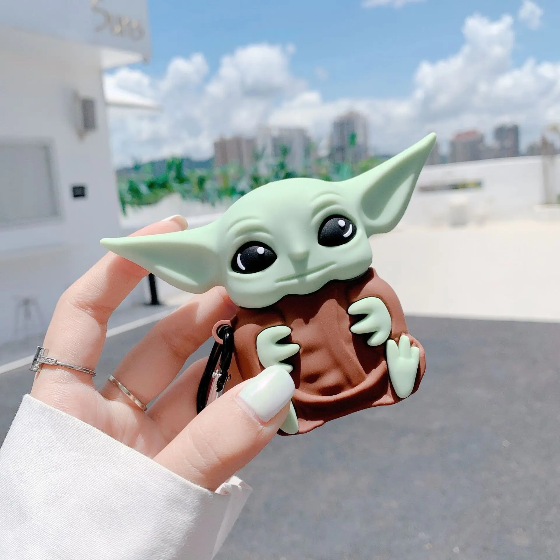 Premium Baby For Yoda Case for Air Pods 3D For yoda Keychain Silicone Shockproof Headphone Protective  Case Cover For Airpods