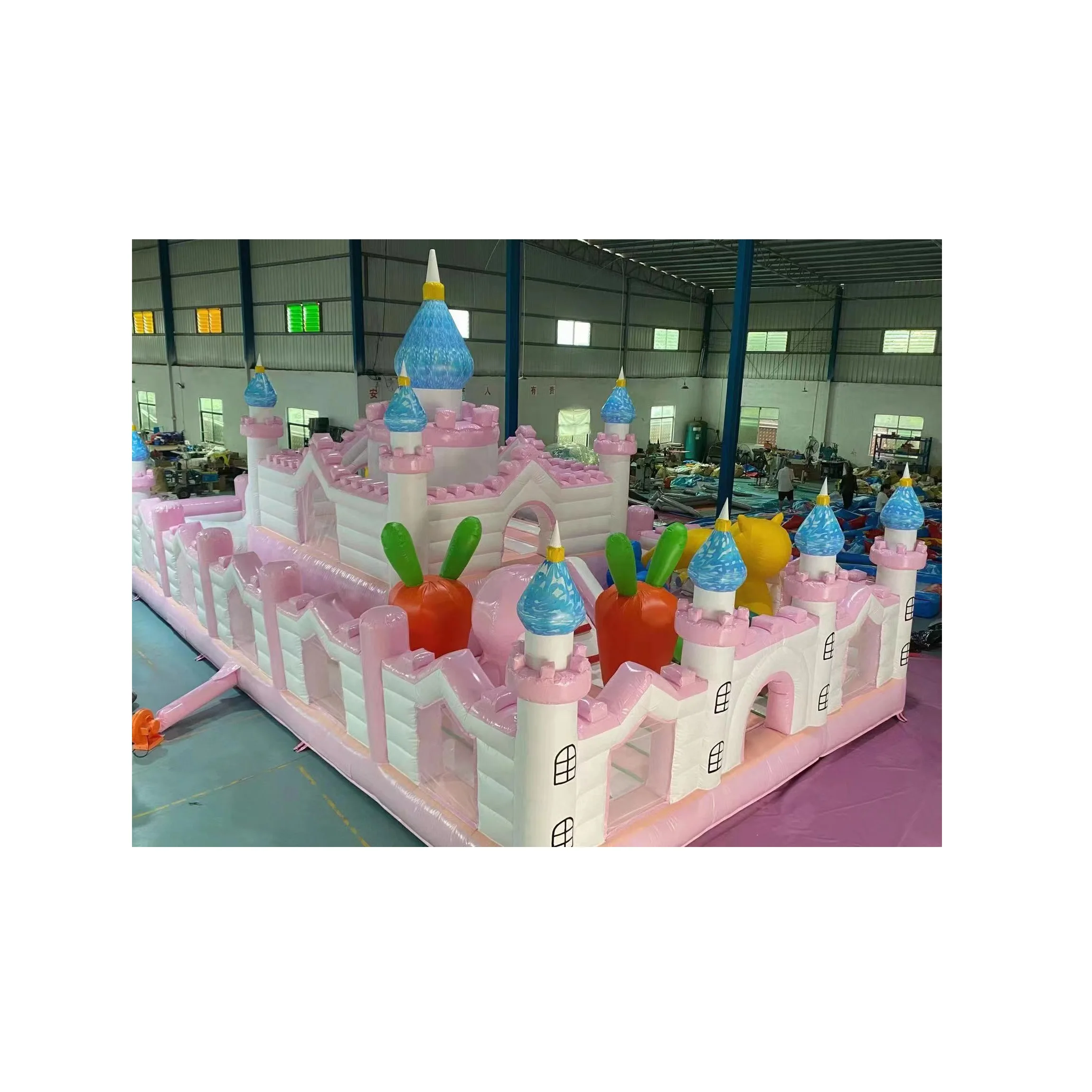 Giant Inflatable Pink Indoor Playground Park For Kids,Cute Funny Inflatable Pink Castle Bounce House Playground Indoor For Girls