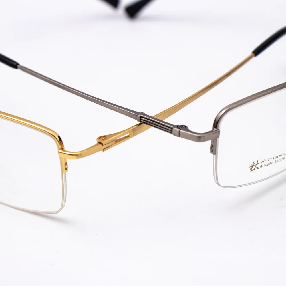 China manufacturer titanium eyeglasses frame half frame glasses half rim titanium glasses frame optical eyewear