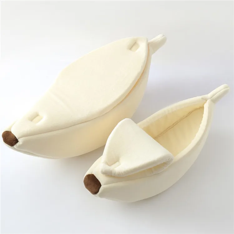 Pet Cat Bed House Cute Banana Shape Warm Soft Punny Dogs Sofa Lovely Pet Supplies for Cats Kittens Rabbit Small Dogs Bed