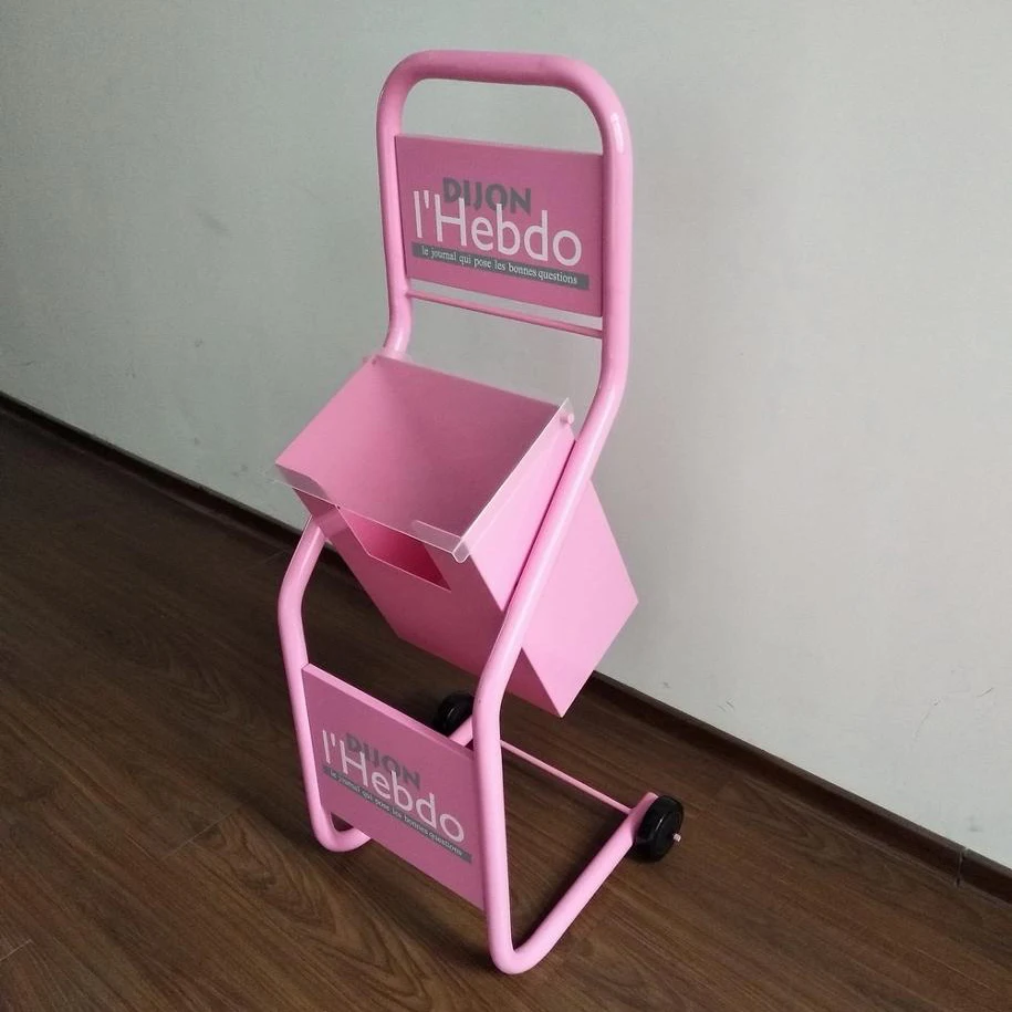 Magazine Display cart moveable newspaper book sheet box/rack.