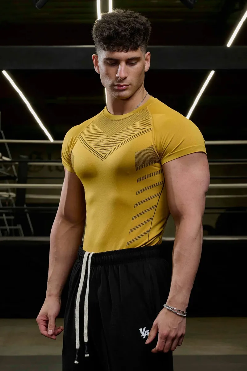 2023 New Design Men Compression T-shirt men Sporting Skinny Tee Shirt T-shirt Fitness  Short Sports men t-shirts