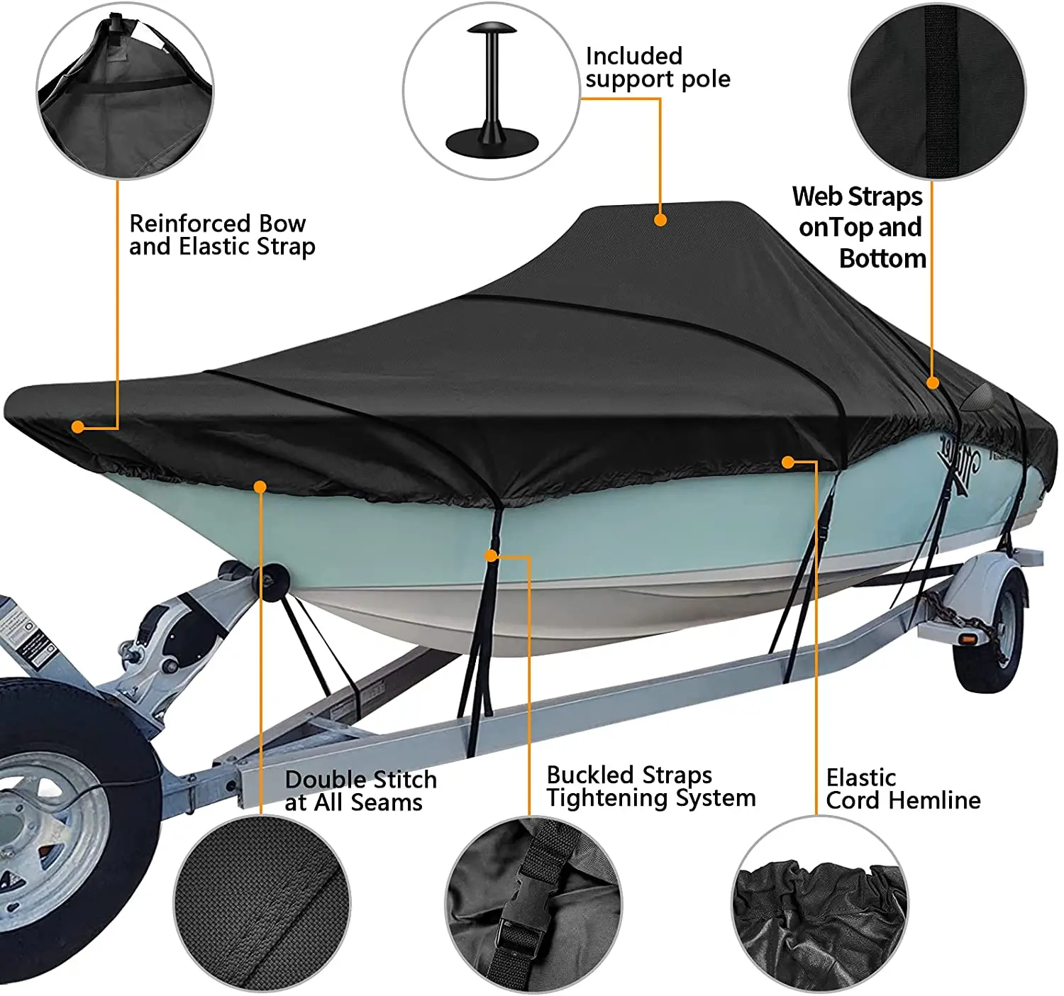 made in china good quality cheap price waterproof UV proof boat cover customize