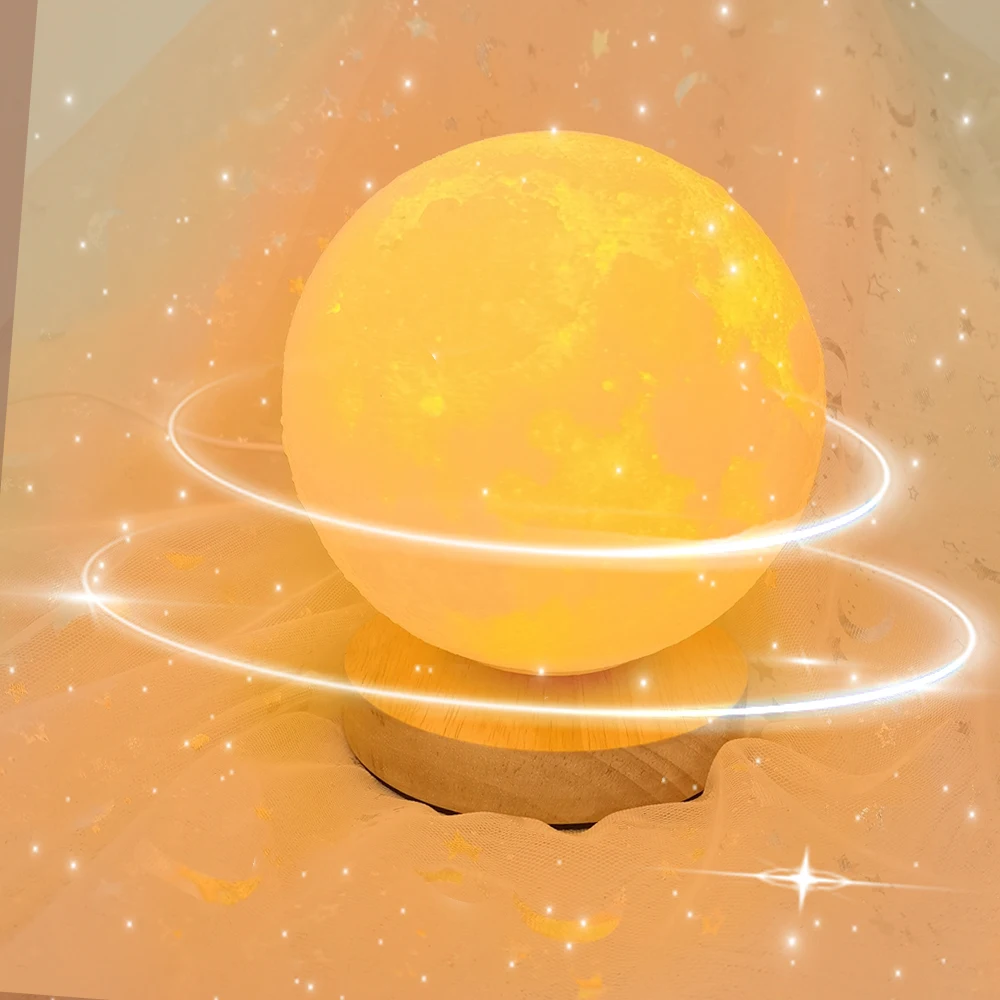 Moon Table Lamp 360 Degree Automatic Rotation Led Magnetic Levitation 18CM Bedroom Decoration USB Charge Modern 80 Rechargeable