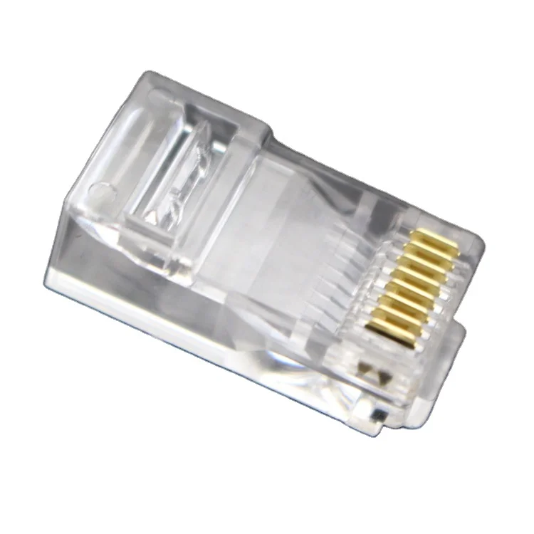 Best Price 100pcs Gold Plated Network Modular Plug Unshielded Cat5e Cat6 UTP Crystal Head 8P8C RJ45 Connector