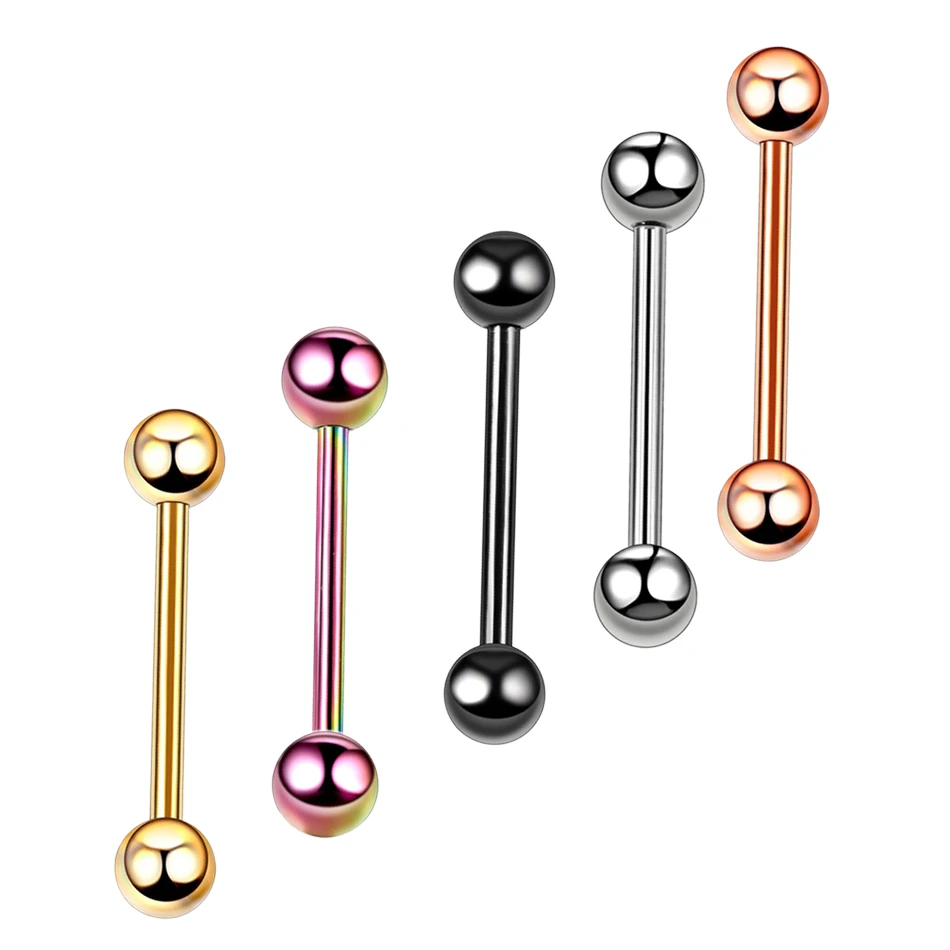 14G Titanium Tongue Bars Piercing 5mm Balls Barbell Nipple Ring Tongue Piercing Nipple Piercing Body Jewelry