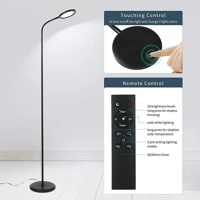 
Professional custom night floor standing lamp black for living room 