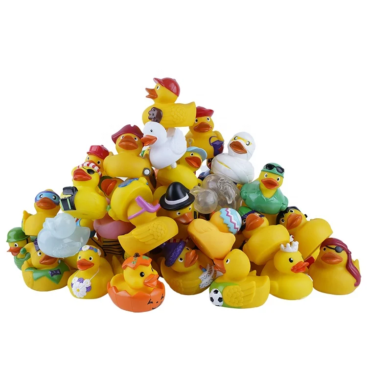 Bulk Wholesale Eco Friendly Ruber Toy Animal Small Rubber Ducky Bathtub Shower Yellow Squeaky Plastic Duck