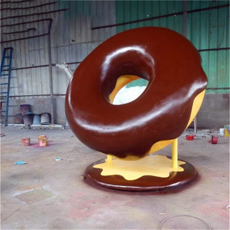 New style Fiberglass Resin Food Statue Life Size Hamburger Bread Cream Candy Sculpture Ingenious Kids Gifts