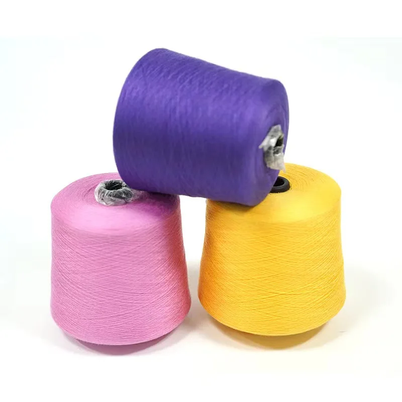 Export sales 100% polyester yarn 16S-80S high strength polyester yarn for machine knitting and weaving