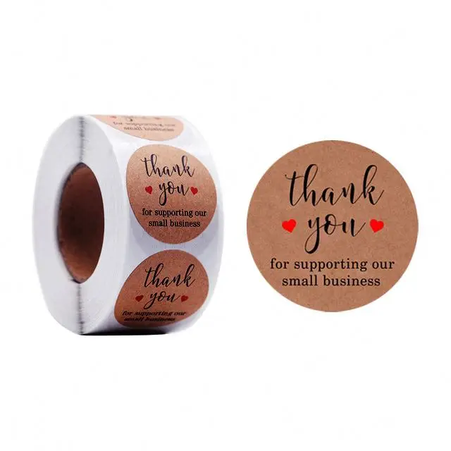 Printed Adhesive Private Label Beige Sticker Labels  For Packaging