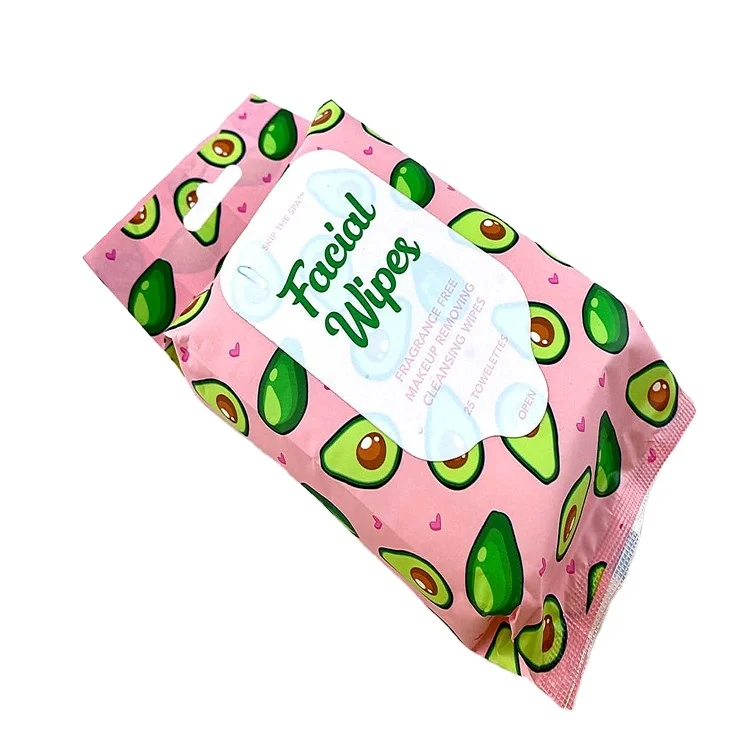  25cts Private Label OEM Organic Natural Biodegradable Makeup Remover Facial Cleansing Cosmetic Wet