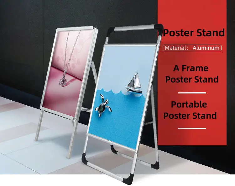 China factory easy handle single side aluminum stable display rack poster stand advertising