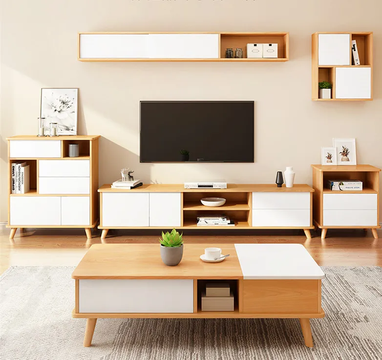 Hot Popular Design TV Stand And Coffee Table Modern TV Stand Wooden TV Rack Designs For Living Room