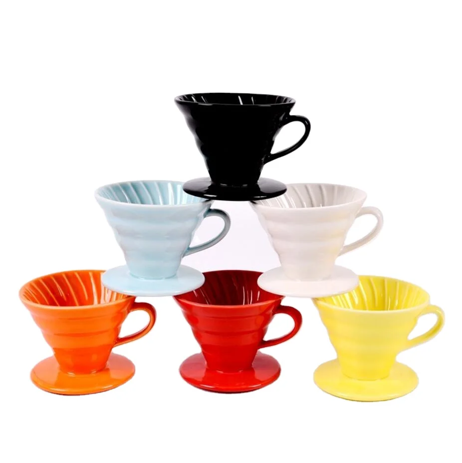 Wholesale Reusable Two Sizes Model Ceramic Drip Espresso Dripper Coffee Filter Cup