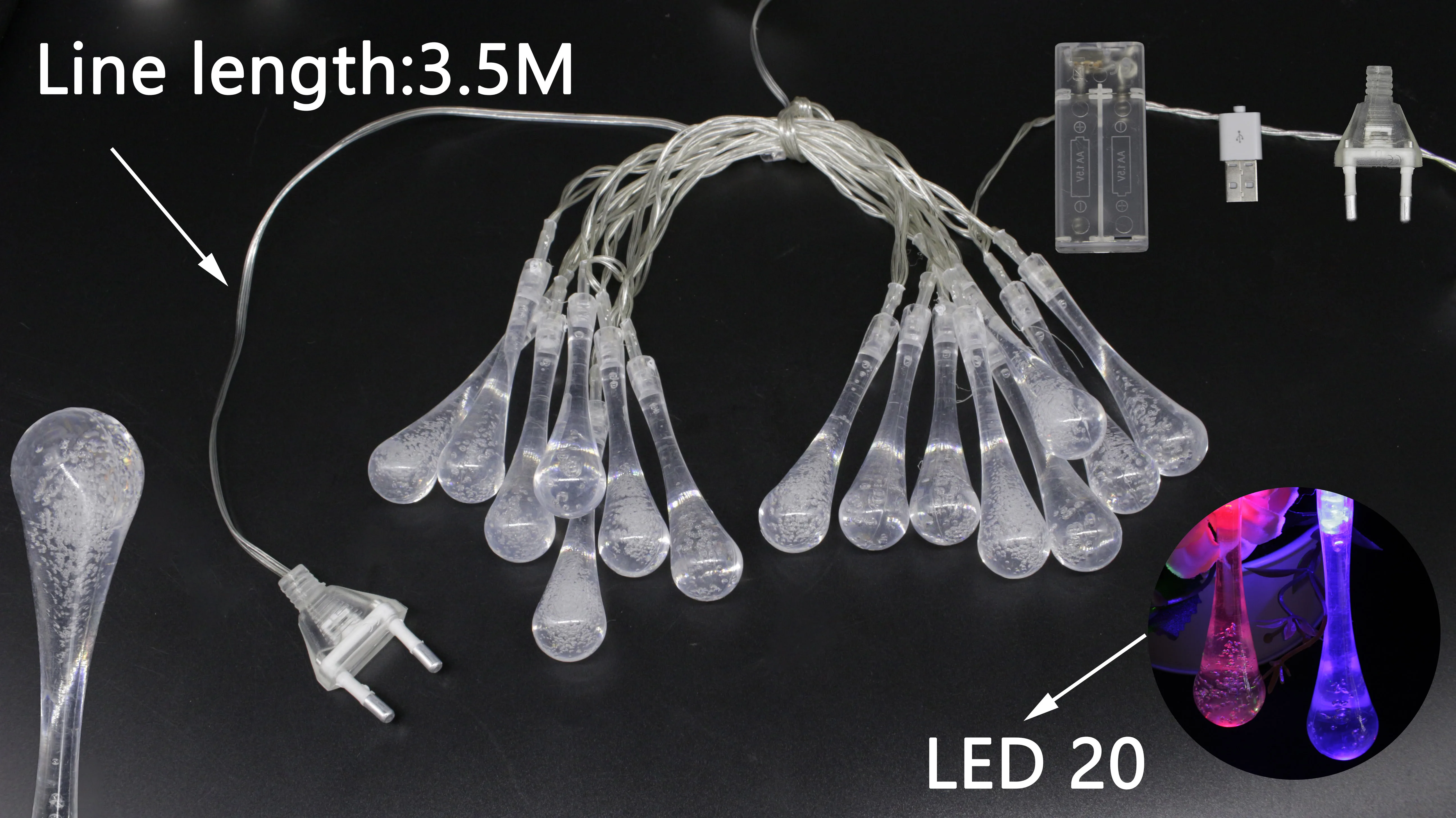 20LED transparent style modeling light string eid usb lighting led for decoration