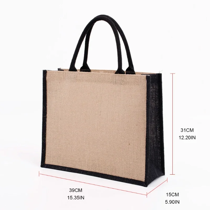 Custom Printed Eco Friendly Products Recycle Natural Foldable Reusable Lifestyle Bags Juco Shopping Tote Bag