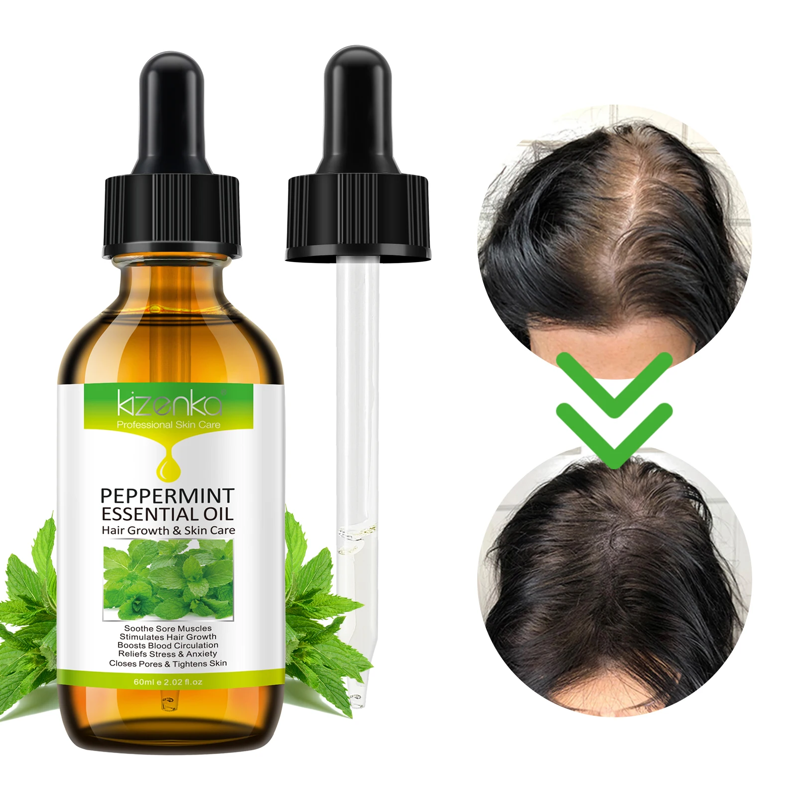 Kizenka Peppermint Essential Oil 100% Natural Therapeutic Grade Premium Quality Peppermint Oil for Aromatherapy and Relaxation