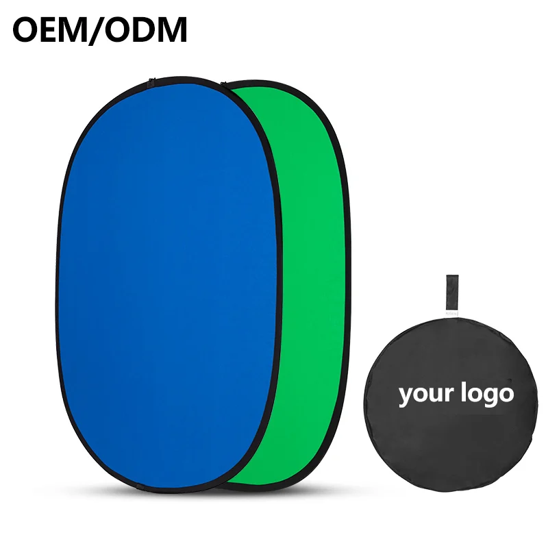 Customizable high quality 2in1 150x200cm Blue Green Oval Backdrop Reflector  Collapsible Background Photo Studio Accessories