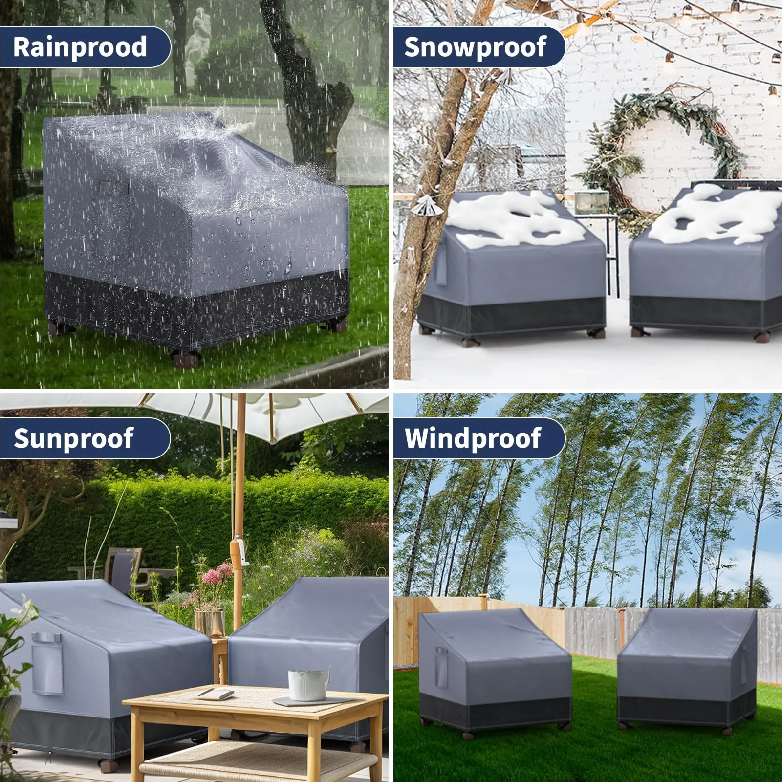 Outdoor Furniture Cover Patio Furniture Covers Waterproof for Chairs Heavy Duty 600D Waterproof Patio Chair Covers