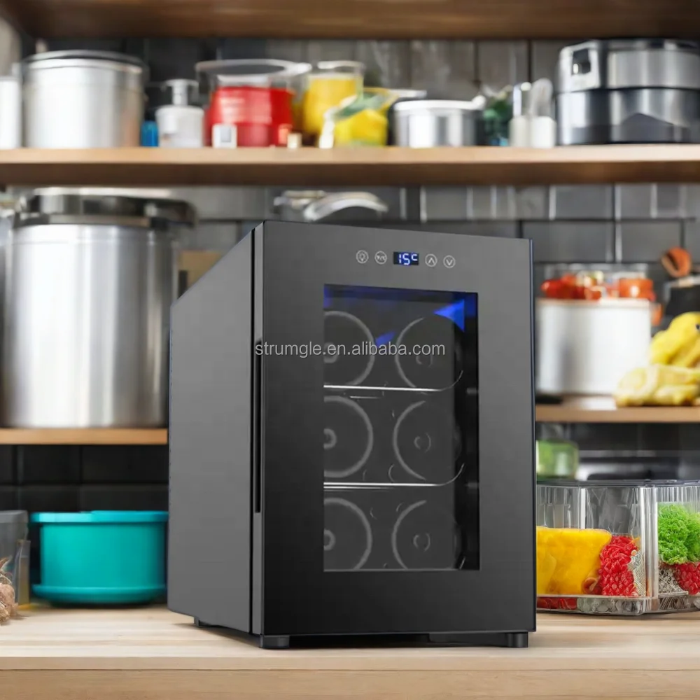 Compact 16L LED Display Electric Wine Cooler Portable 6-Bottle Fridge for Home Hotel Car Outdoor Use New Condition