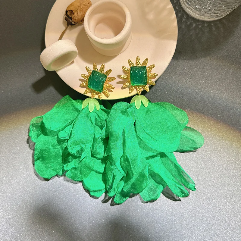 Wholesale Various Styles Summer Colorful Fabric Statement Earrings For Women Party Jewelry Art Dress Earrings