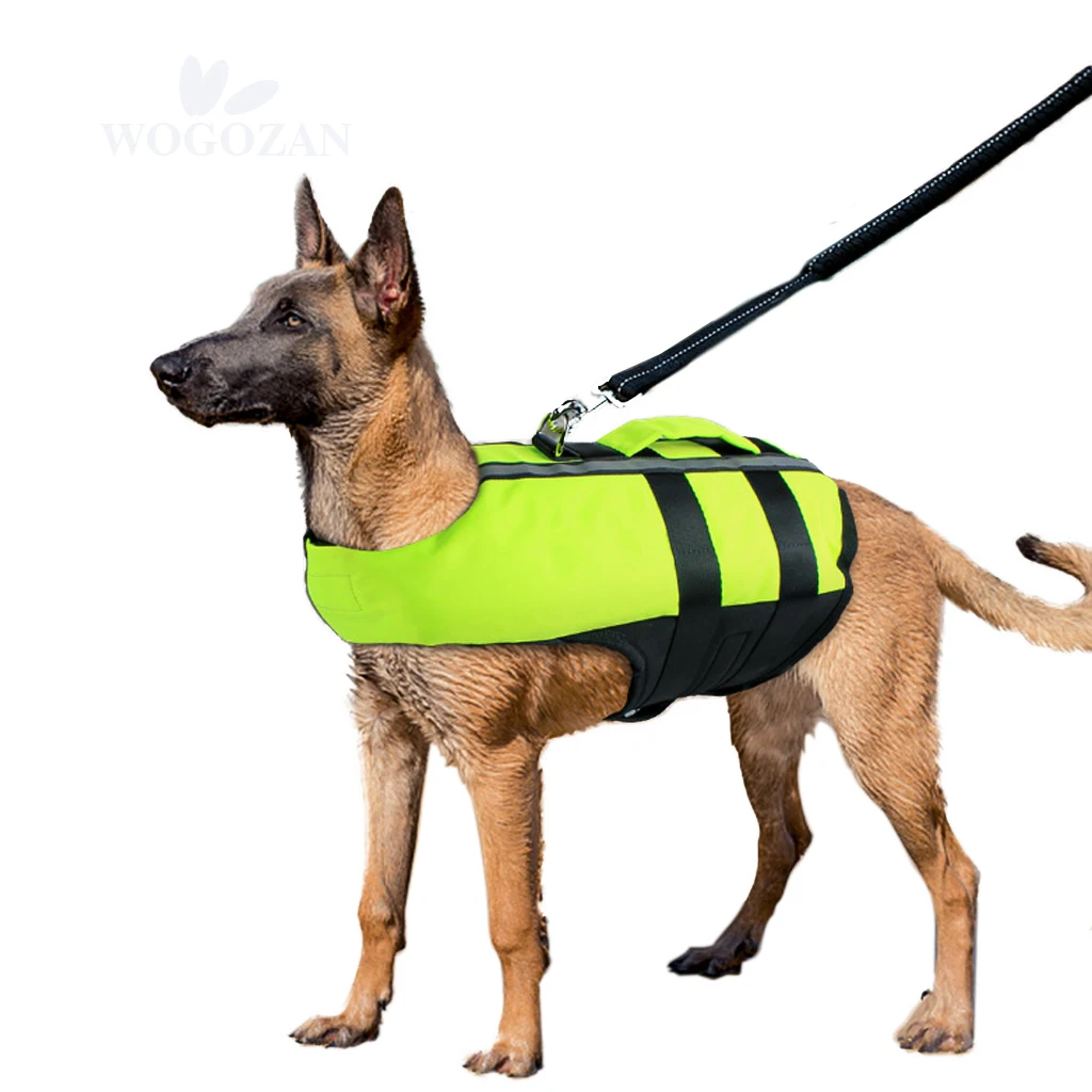 
Inflatable Pet Safety Swimming Jacket PVC Airbag Reflective Large Dogs Flotation Life Vest Adjustable For Dog Swimsuit 