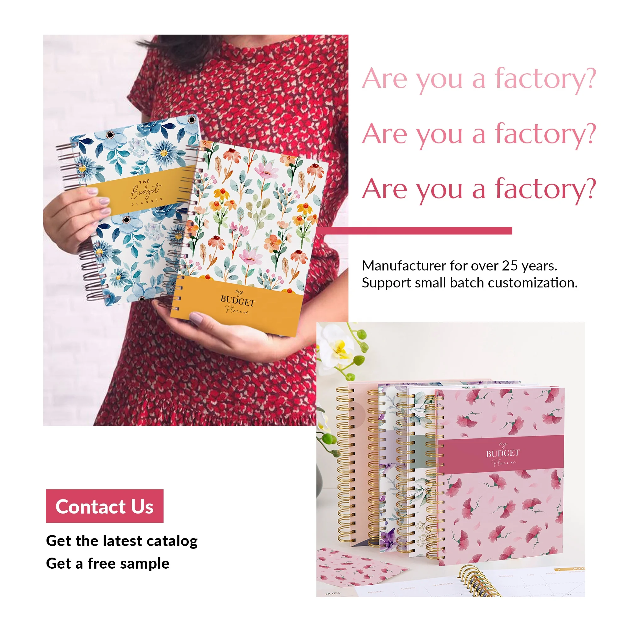 Small Batch Custom 2025 2026 Spiral Notebooks Inspirational Expense Tracker Undated Financial Budget Planner With Cash Envelopes