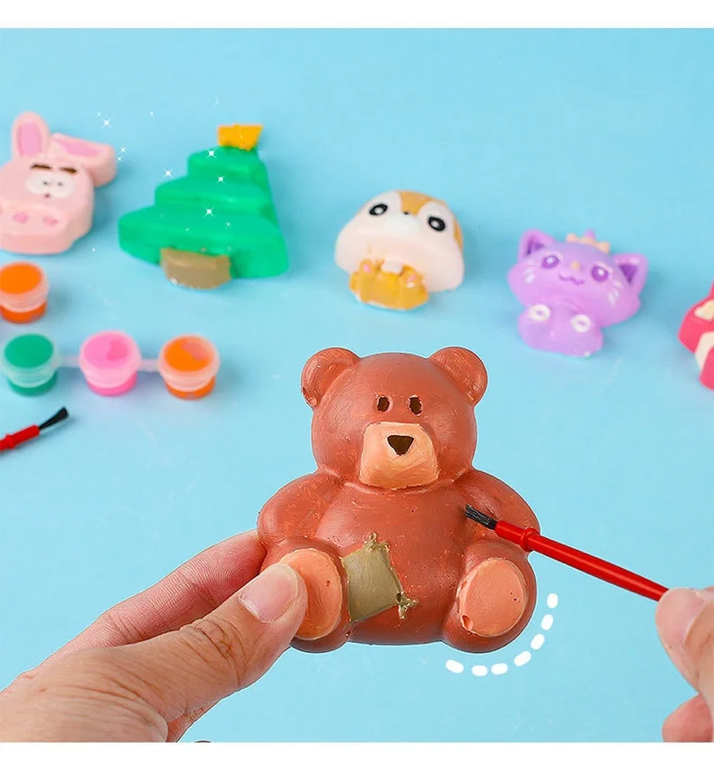 DIY animal shape figurine set gypsum model coloring graffiti toys painting kits for kids