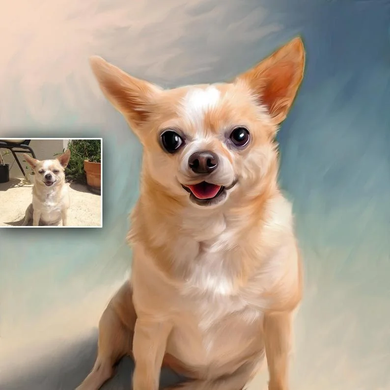 Customized Home Wall Art Abstract Painting 100% Handmade Animal Dog Oil Canvas