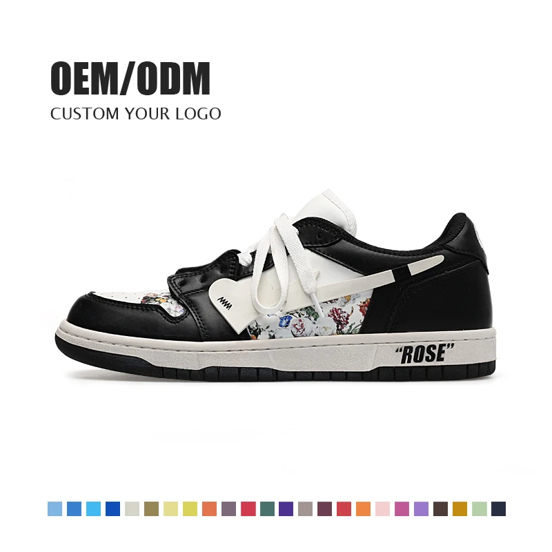No Moq Fashion Shoe Walk Sneaker Rubber Shoes Genuine Leather Custom Logo Sneakers