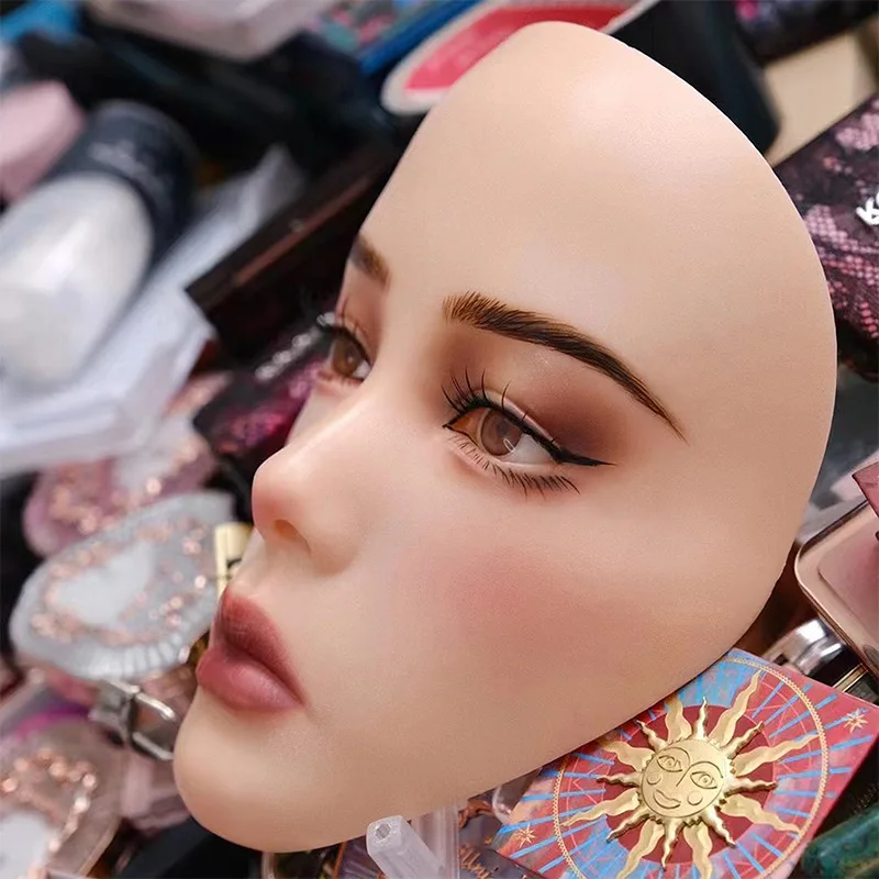 5d Reusable high quality permanent makeup training tool Silicone mannequin face for makeup training