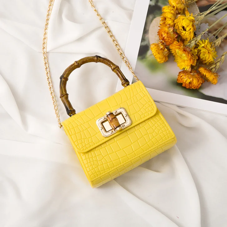 2021 Summer Shoulder Bags Fashion Lady Handbags with Bamboo Joint Handles Rotating Lock jelly bag handbag