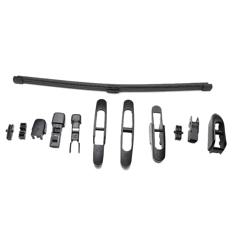 11pcs Adaptors Multi-Clip Flat Wiper Blade Rear Windshield Wiper Arm with Blade Replacement