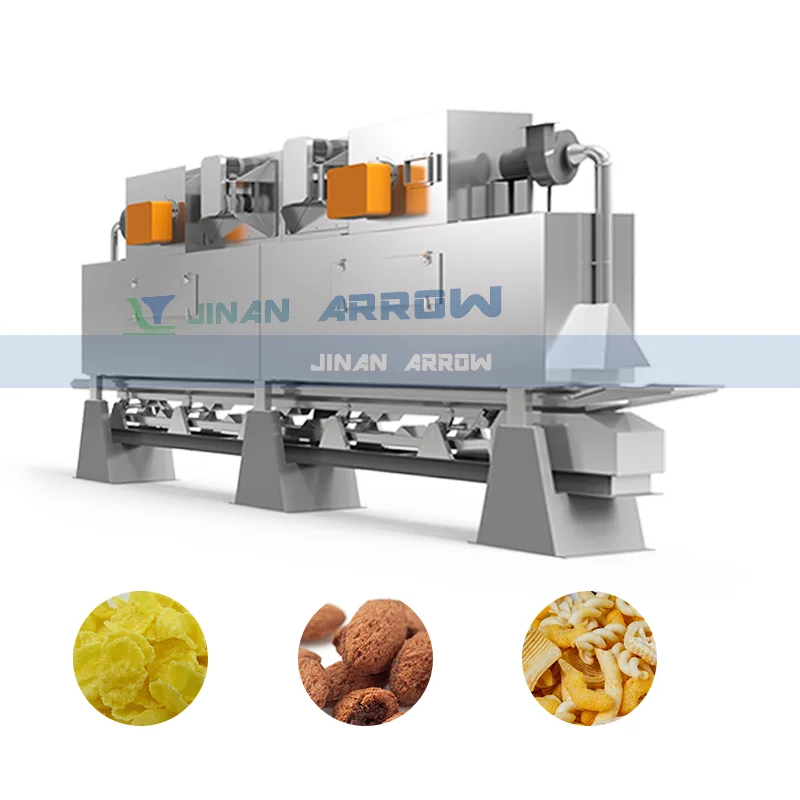 High Temperature Puffing Snacks Oil-Free Puffing Corn Flakes Pellet Through Flow Baking Oven