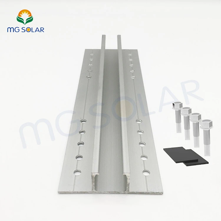 PV Solar Panel Bracket Frame Trapezoidal Metal Roof Mounting System Aluminum Alloy Mini Rail Mounting
