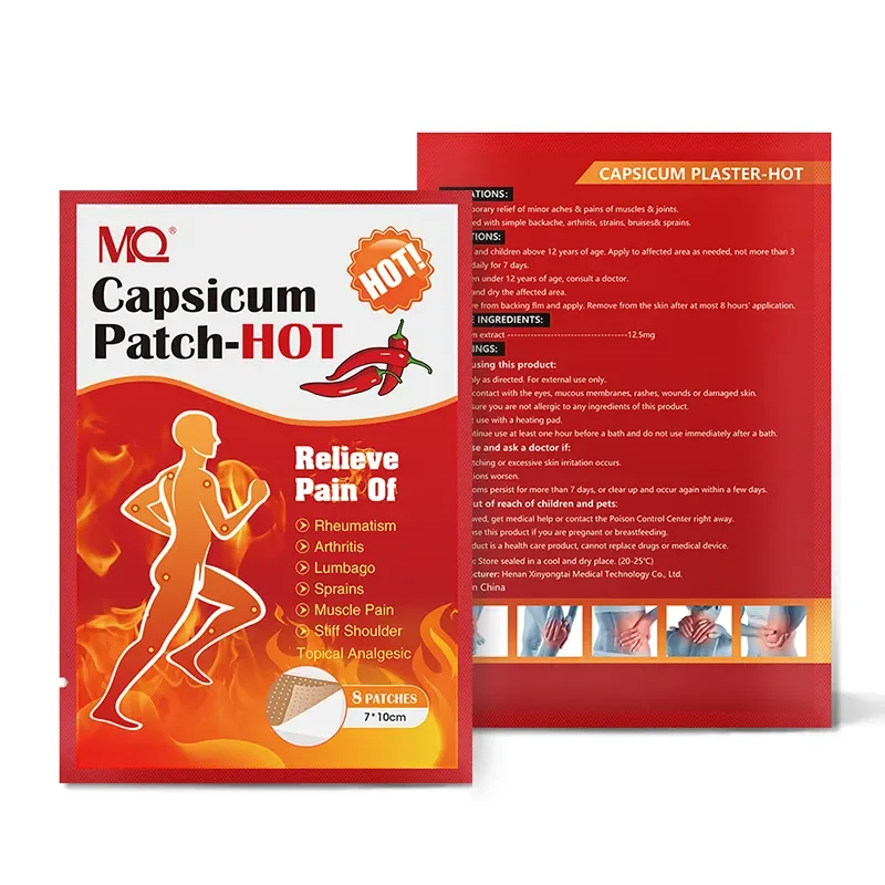 hot product pain relief patch herbal joint ointment plaster capsicum plaster for body pain 8 patches/bag