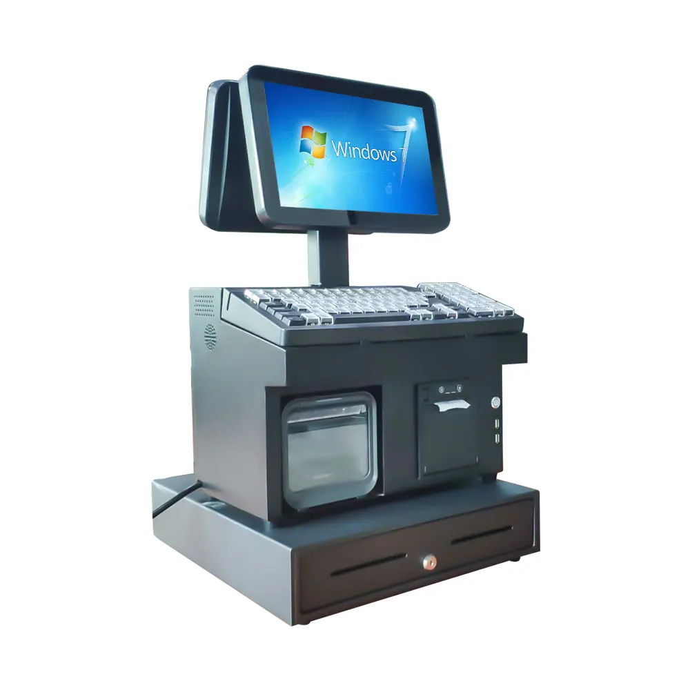 15 Inch Pos All in One Cash Draw with Built-in Thermal Printer, Scanner and Cash DrawerPos