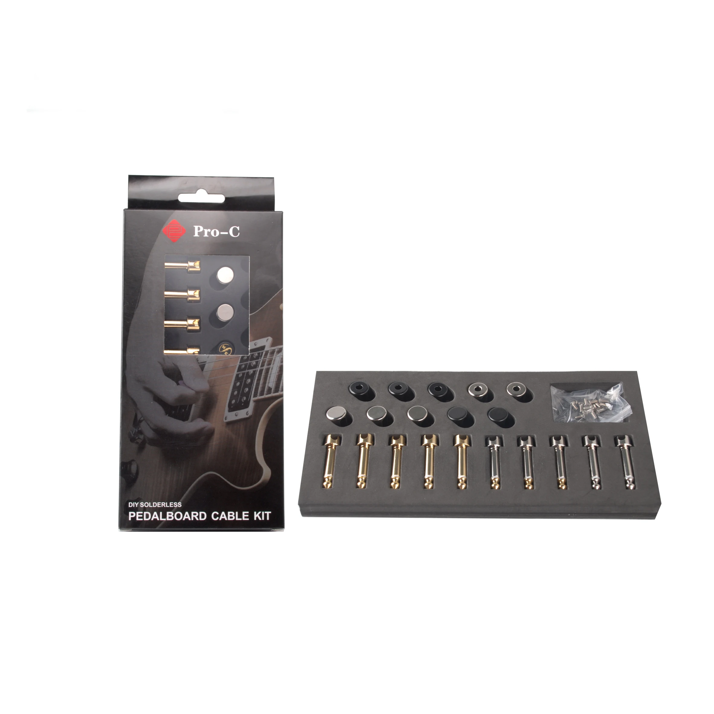 DIY Guitar Pedal Patch Cable Solder-Free Kit  Audio Solderless 6.35 Mono Plugs for Effect Pedal