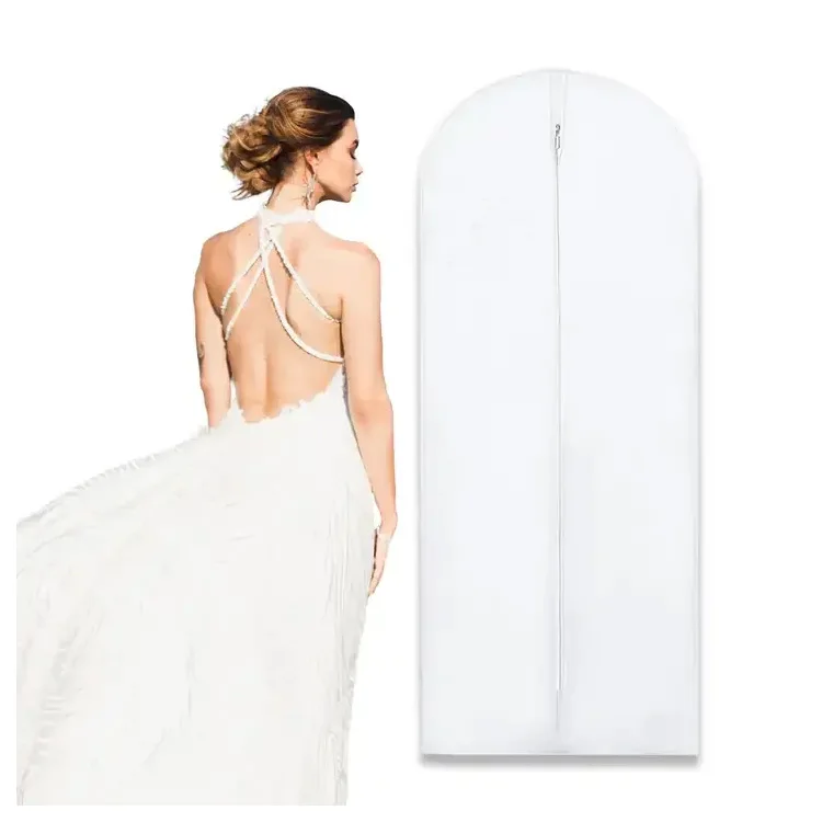 Large Size Wedding Dress Bridal Gown Clothes Cover Storage Protector Pocket Anti-Dust Dustproof Breathable Suit Garment Bag