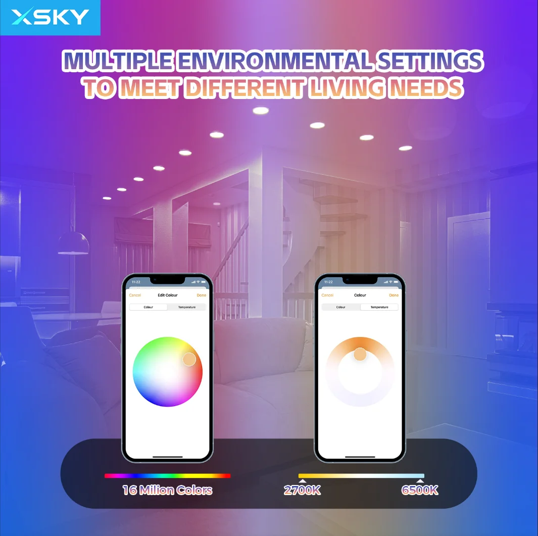 LED Recessed Lights 13W Color changing, LED Lights with Matter Gateway Work With Alexa/Google /Siri, 6inch-4 Pack with Gateway