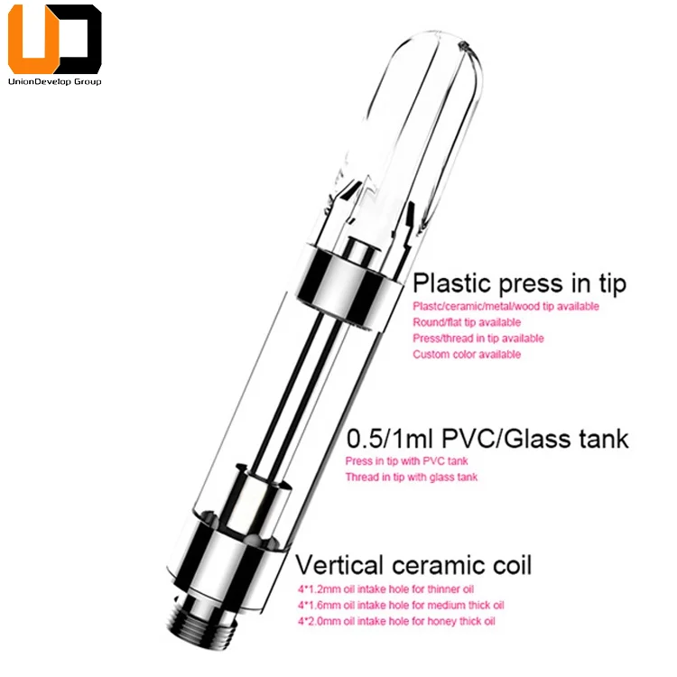 wholesale cbd top airflow cbd vape cartridge quartz 510 thread .5ml .9ml 1ml empty plastic cartridges