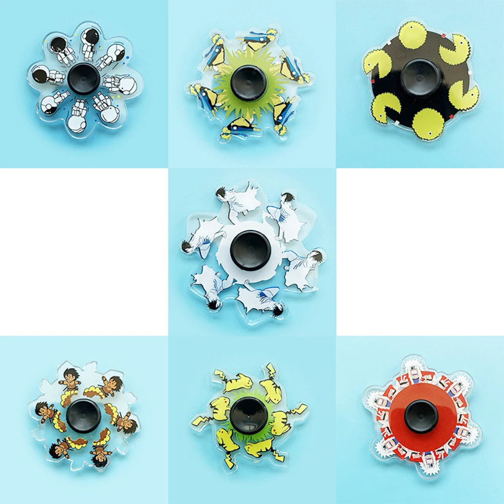 Anime fidget spinner running dynamic fidget spinner office desk classroom anti anxiety gyro stress relief toys gifts