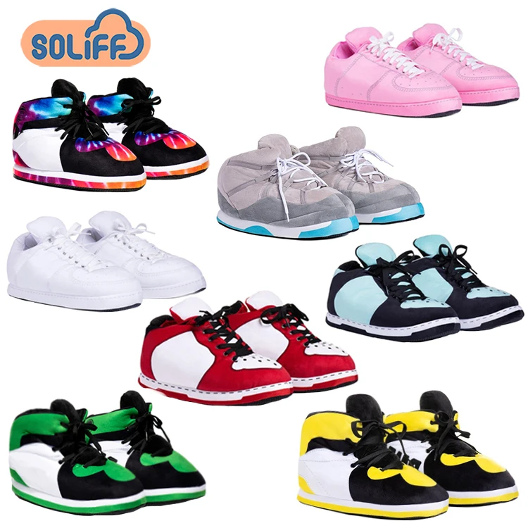 New design Winter Warm Sneaker Average Size kid Adult Plush indoor Slippers