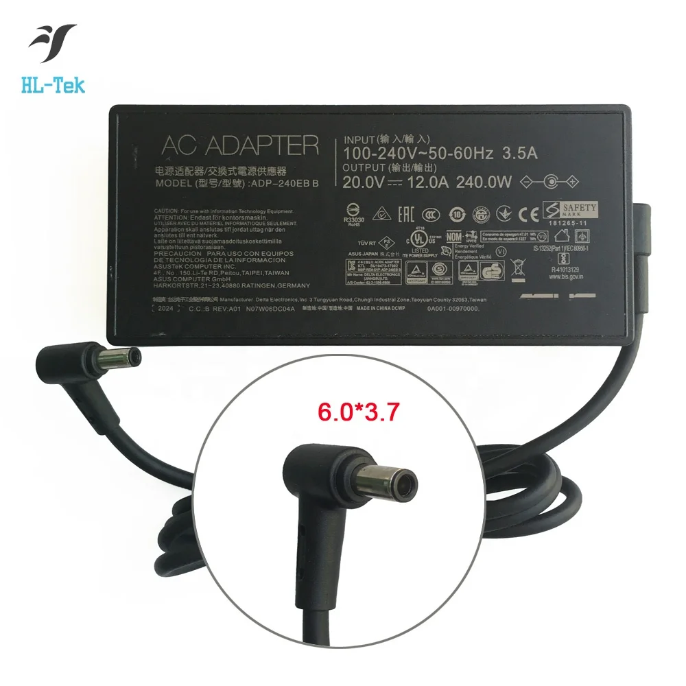 240W 20V 12A AC адаптер питания зарядное устройство для ASUS ROG Strix SCAR 15 G533 G533QM-HF085T G533QR-HQ110T G533QS-HF177T ADP-240EB B Примечание